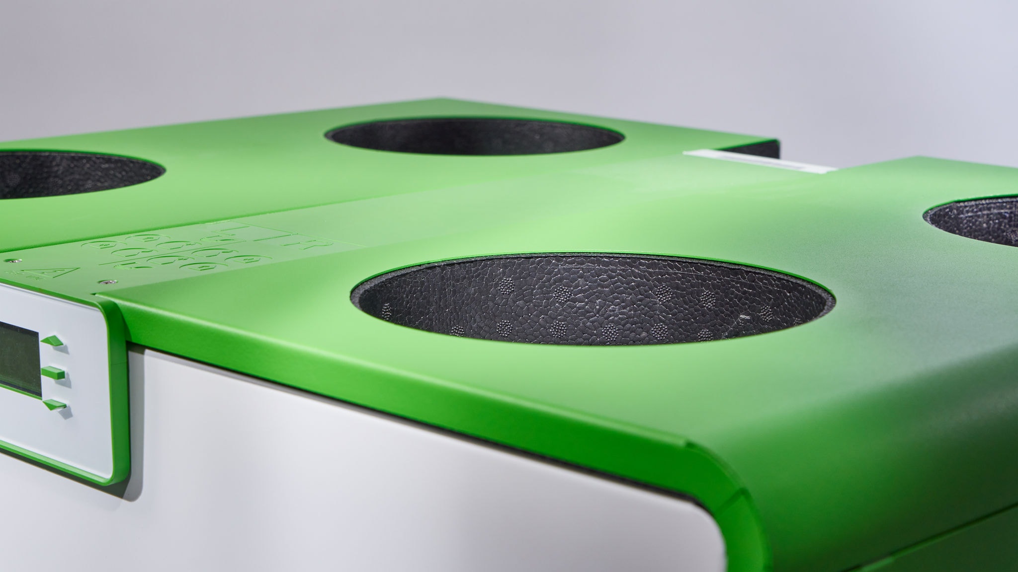 Front view packshot of Daikin's new DucoBox Energy Comfort Plus. This is a smart centralised heat recovery ventilation unit (CHRV) .