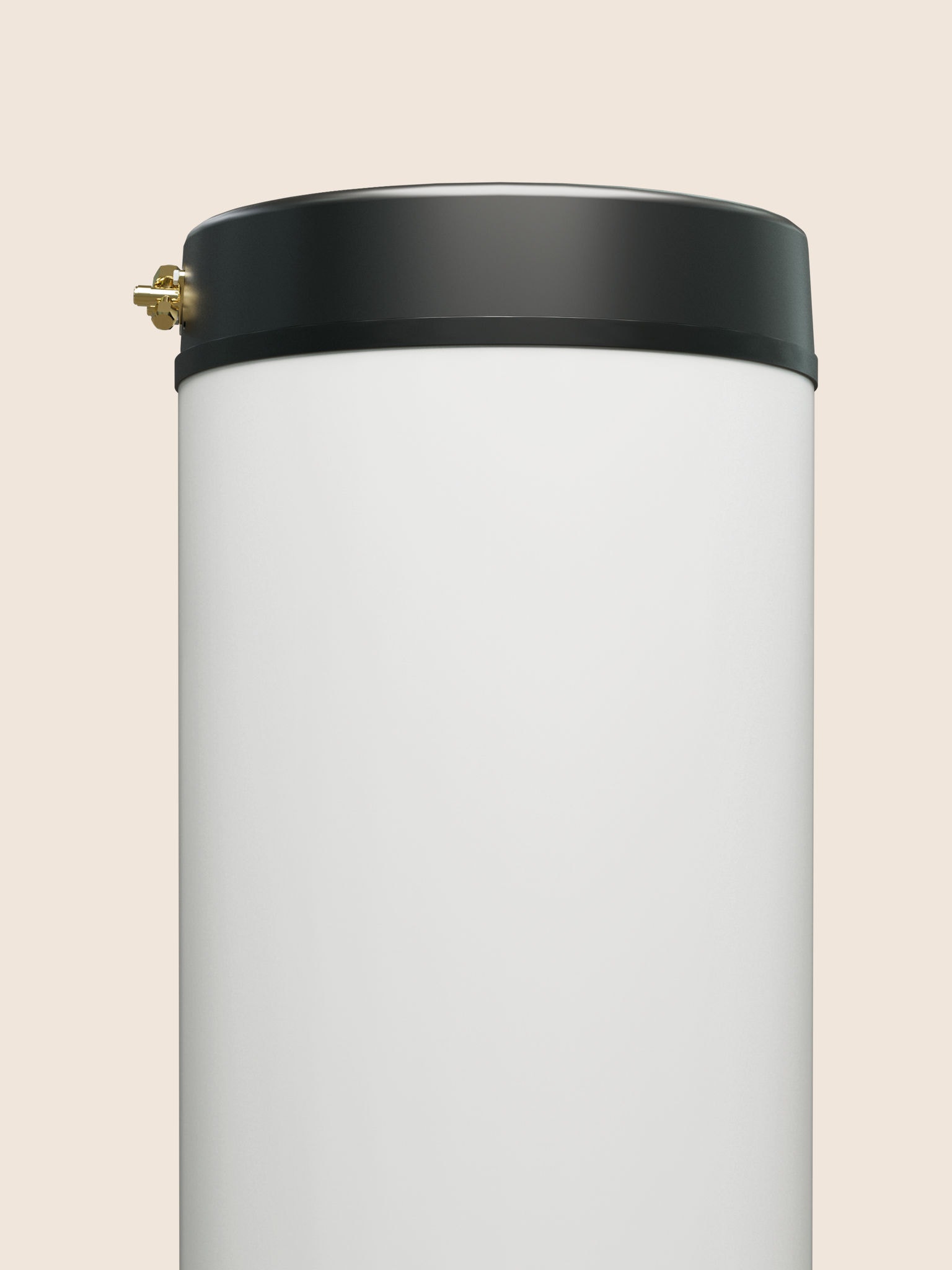 Πρόσοψη μιας δεξαμενής ζεστού νερού οικιακής χρήσης.